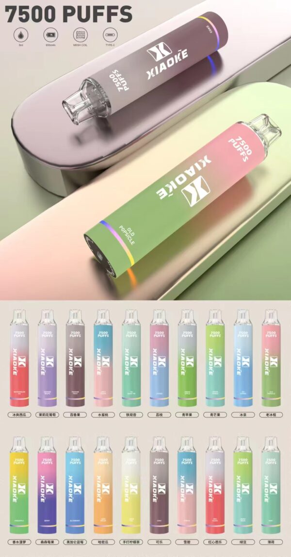 XIAOKE梟客拋棄式🪄7500口可充電🔋獨家稀有綠豆口味!!